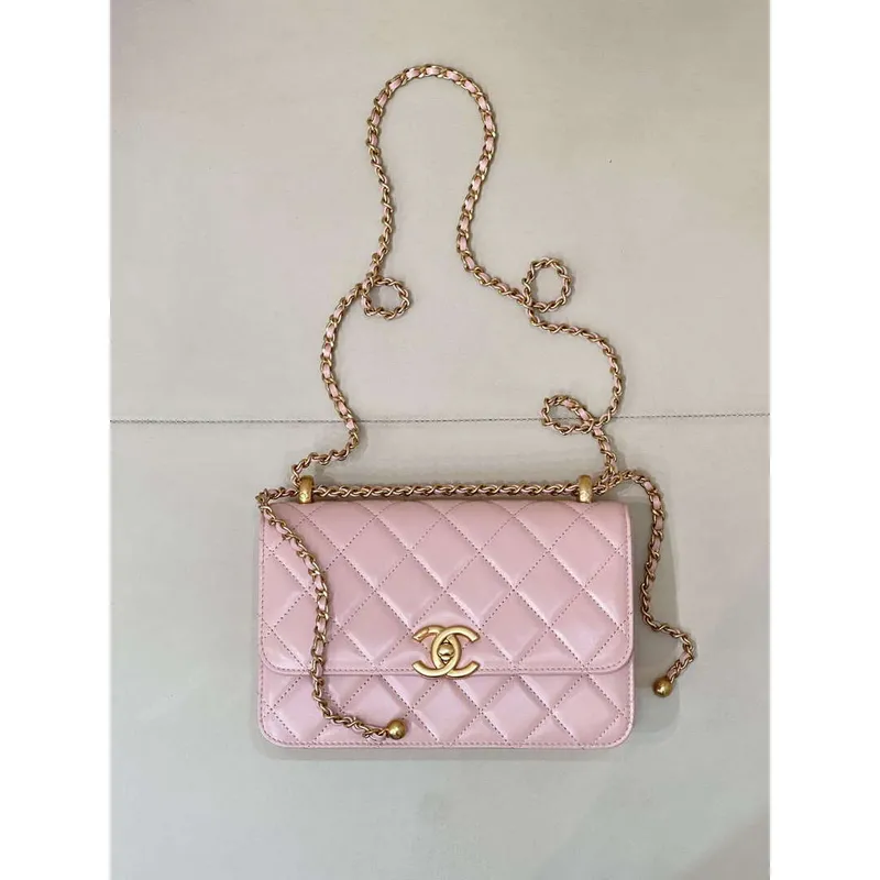 Chanel AS2649 Woc Wallet on Chain Calfskin Bag Pink