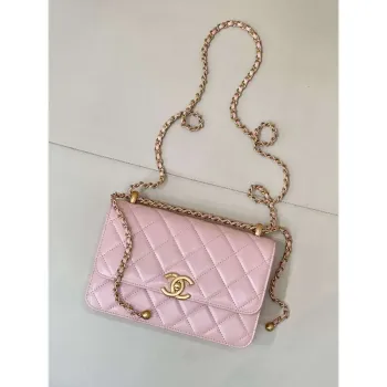 Chanel AS2649 Woc Wallet on Chain Calfskin Bag Pink