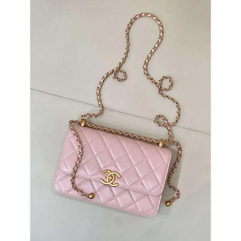 Chanel AS2649 Woc Wallet on Chain Calfskin Bag Pink