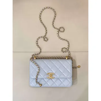 Chanel AS2649 Woc Wallet on Chain Calfskin Bag Blue