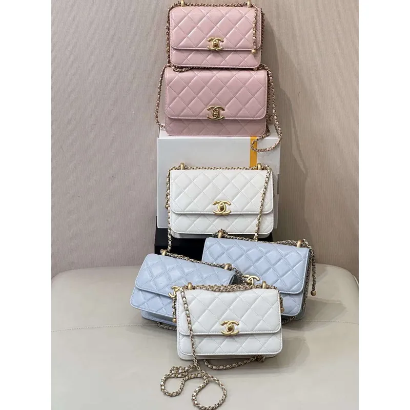 Chanel AS2649 Woc Wallet on Chain Calfskin Bag Blue