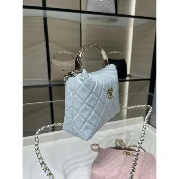 Chanel 25SS Crush With handle box Bag Lambskin AP4591 Blue