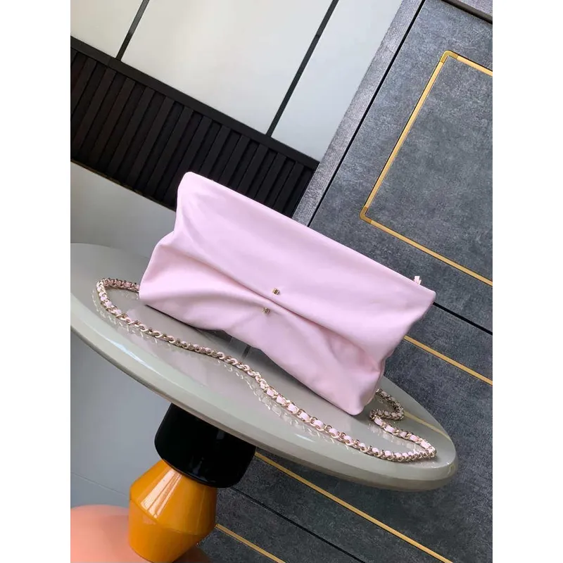 Chanel AP4613 Shiny Lambskin Imitation Pearl & Gold Tone Metal Pink