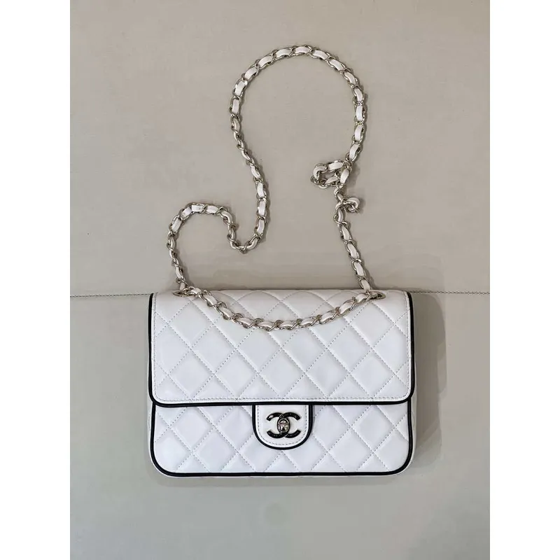 Chanel 2025SS Flap Bag Lambskin AS5150 White