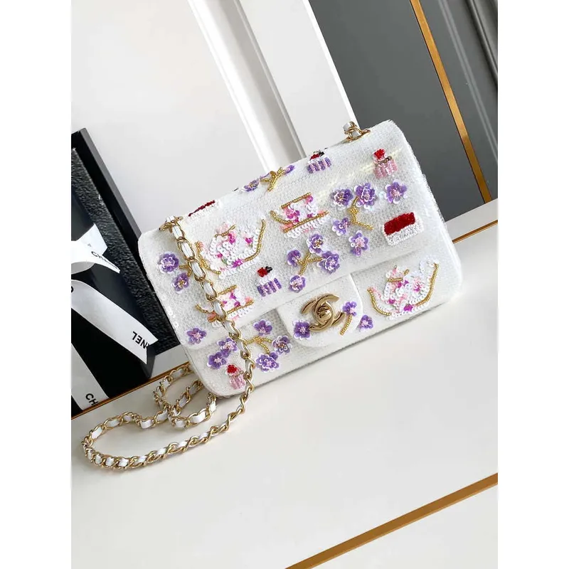 Chanel 25C Mini Flap Bag 20cm A69900 Super flash gradient sequin bag AS1116