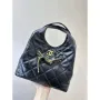 Chanel 25SS Hobo Bag Shiny Lambskin & Gold Tone Metal AS5411 Black