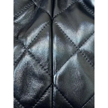 Chanel 25SS Hobo Bag Shiny Lambskin & Gold Tone Metal AS5411 Black