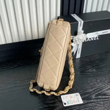 Chanel AS5176 Flap Bag 24K Lambskin Apricot