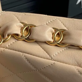 Chanel AS5176 Flap Bag 24K Lambskin Apricot