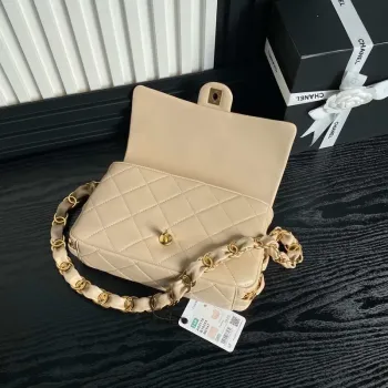 Chanel AS5176 Flap Bag 24K Lambskin Apricot