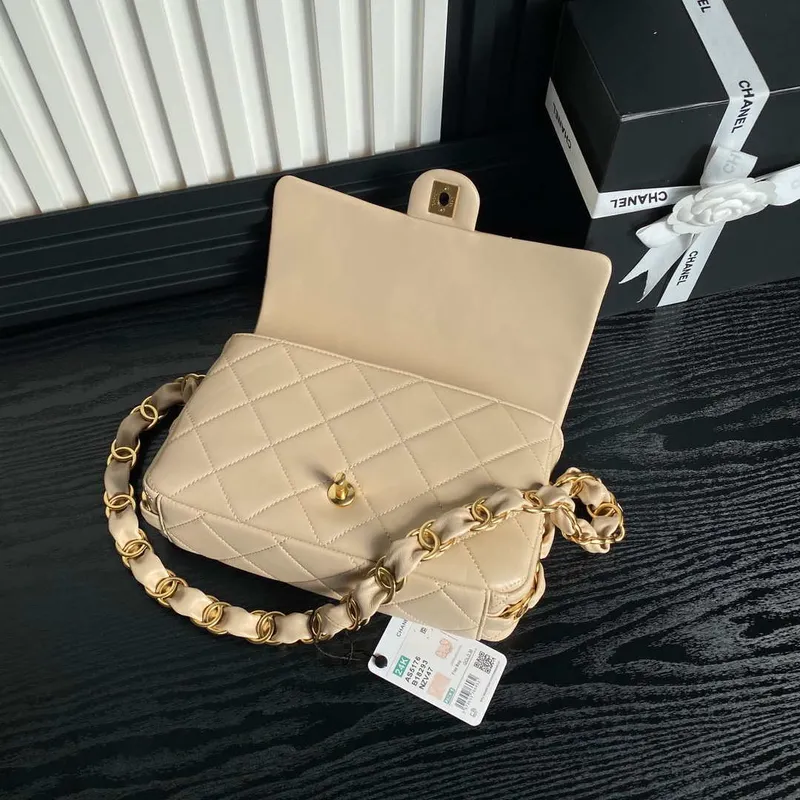Chanel AS5176 Flap Bag 24K Lambskin Apricot