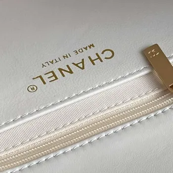 Chanel AS5176 Flap Bag 24K Lambskin White