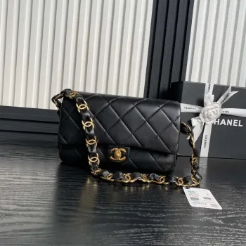 Chanel AS5176 Flap Bag 24K   Black