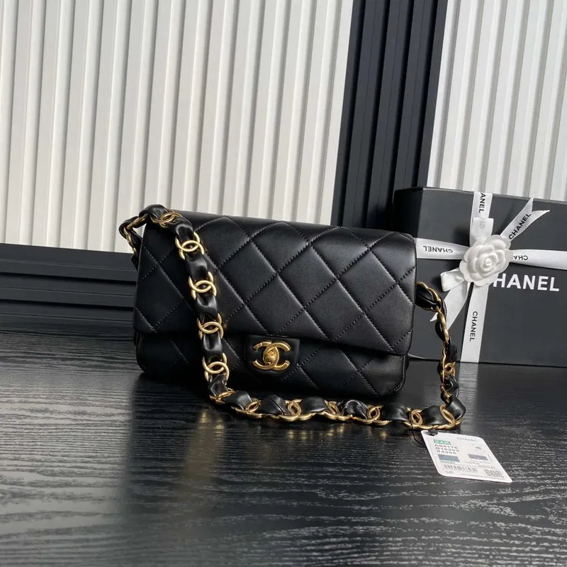 Chanel AS5176 Flap Bag 24K   Black