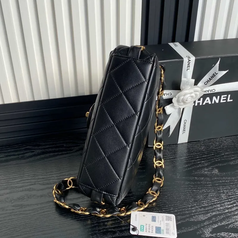 Chanel AS5176 Flap Bag 24K   Black