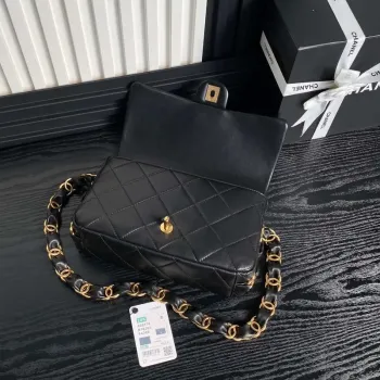 Chanel AS5176 Flap Bag 24K   Black