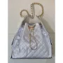 Chanel AS5311 Large Hobo Shiny Calfskin & Gold Tone Metal Silver