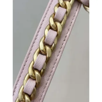 Chanel AS5311 Large Hobo Shiny Calfskin & Gold Tone Metal Pink