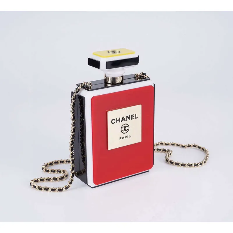 Chanel AS5341 Evening Bag Plexi Enamel & Gold Tone Metal Multicolor