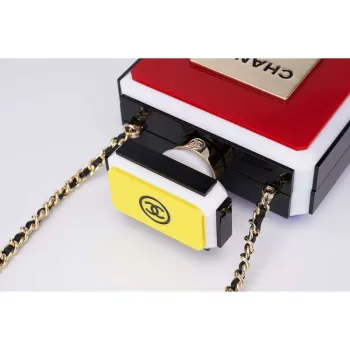 Chanel AS5341 Evening Bag Plexi Enamel & Gold Tone Metal Multicolor