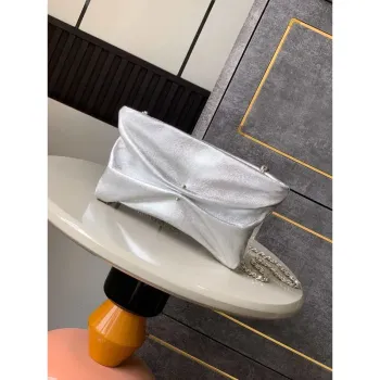 Chanel AP4613 Shiny Lambskin Imitation Pearl & Gold Tone Metal Silver