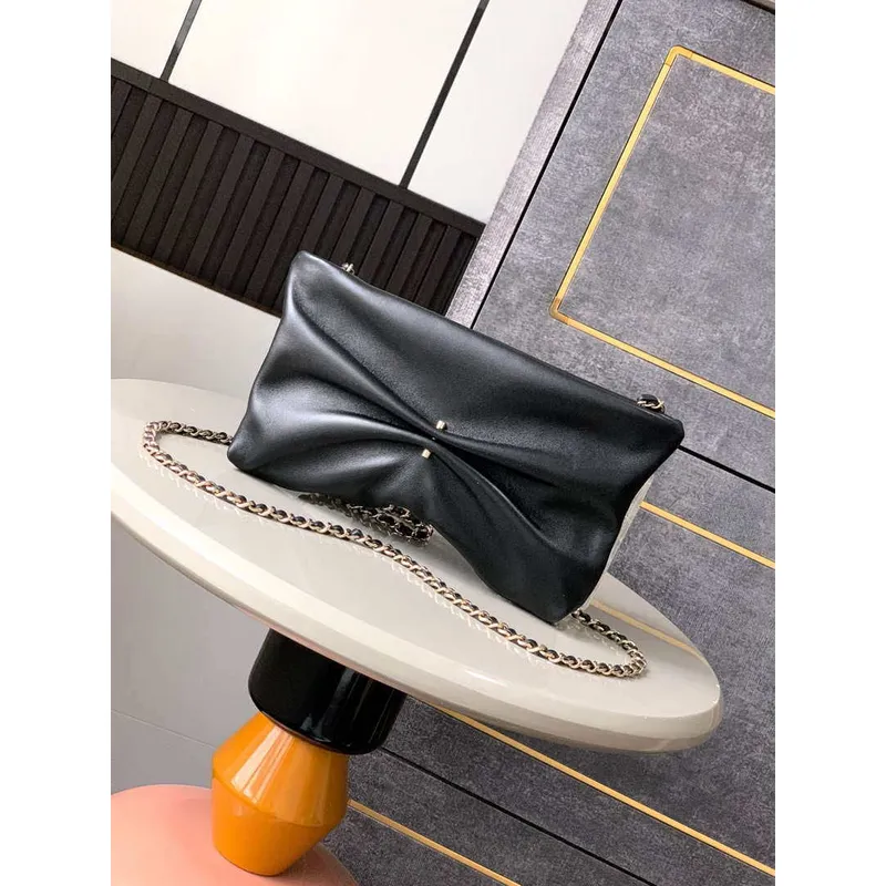 Chanel AP4613 Shiny Lambskin Imitation Pearl & Gold Tone Metal Black