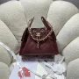 Chanel AS5293 Small Hobo Calfskin & Gold Tone Metal Wine Red