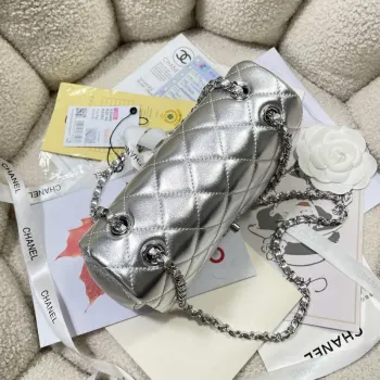Chanel 25S Flap Silver Lambskin Bag AP5485 Silver