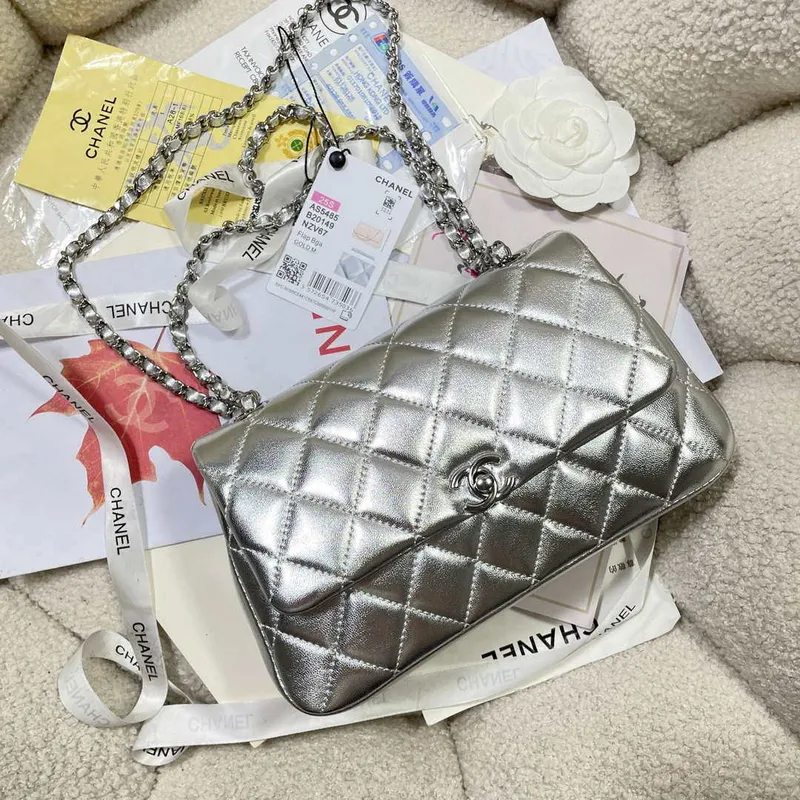 Chanel 25S Flap Silver Lambskin Bag AP5485 Silver
