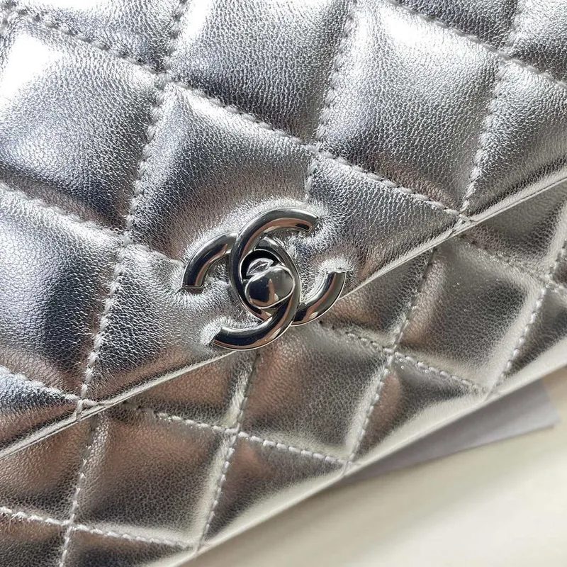 Chanel 25S Flap Silver Lambskin Bag AP5485 Silver