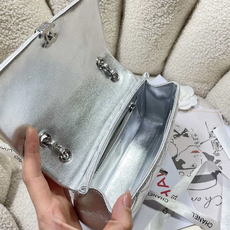 Chanel 25S Flap Silver Lambskin Bag AP5485 Silver