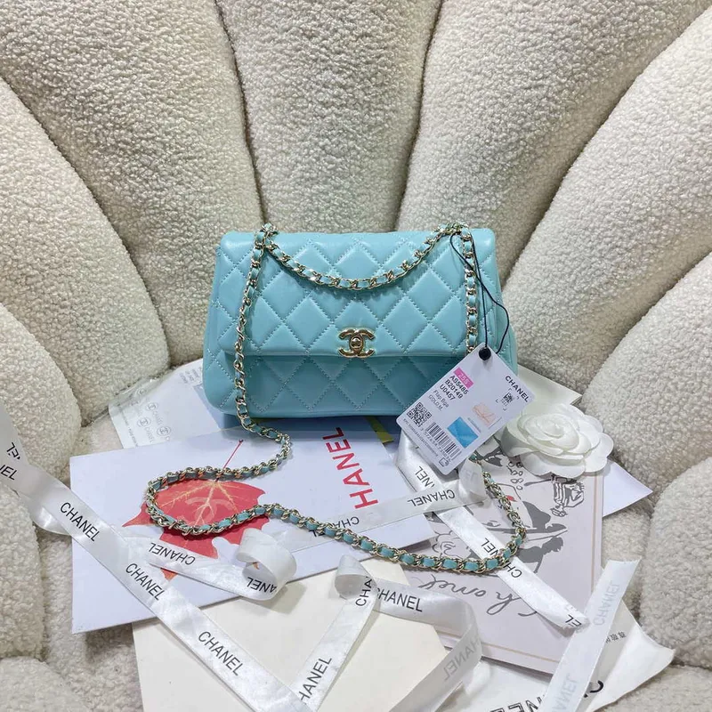 Chanel 25S Flap Blue Lambskin Bag AP5485 gold