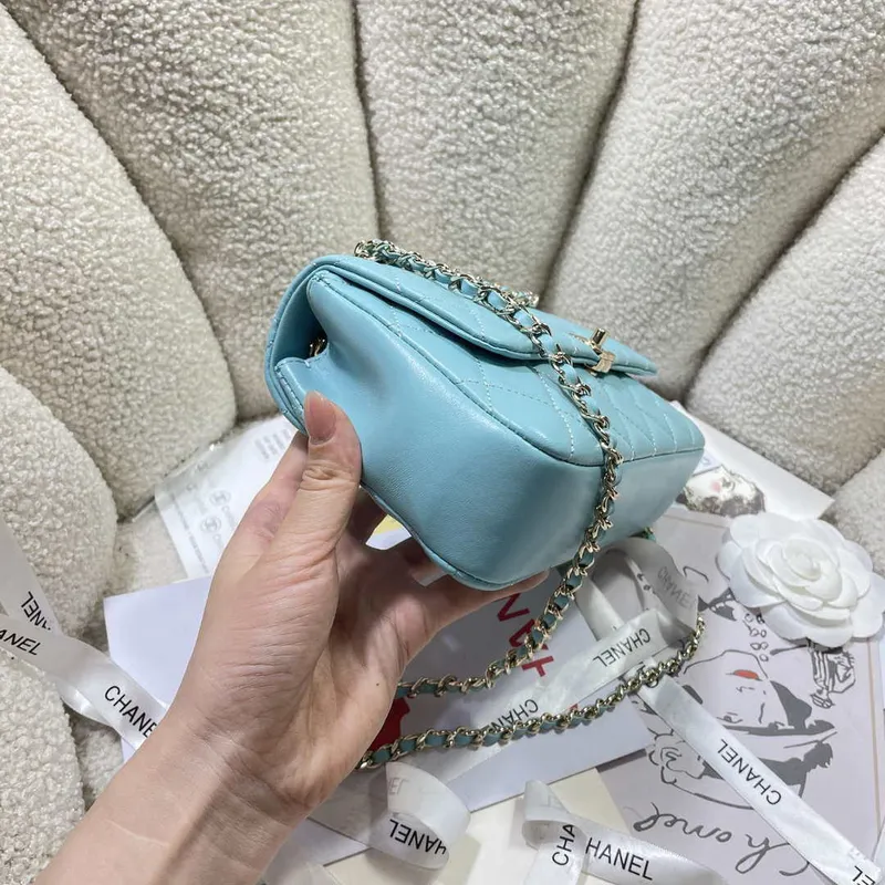 Chanel 25S Flap Blue Lambskin Bag AP5485 gold