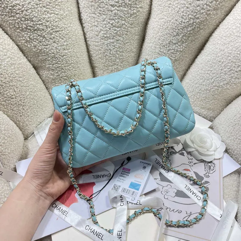 Chanel 25S Flap Blue Lambskin Bag AP5485 gold