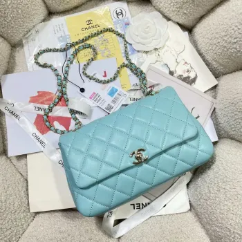 Chanel 25S Flap Blue Lambskin Bag AP5485 gold