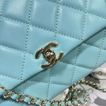 Chanel 25S Flap Blue Lambskin Bag AP5485 gold