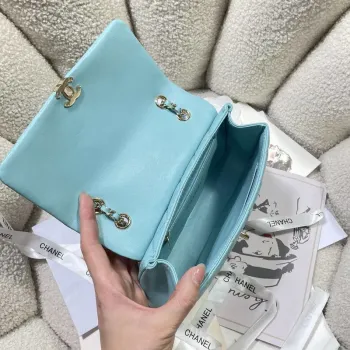 Chanel 25S Flap Blue Lambskin Bag AP5485 gold