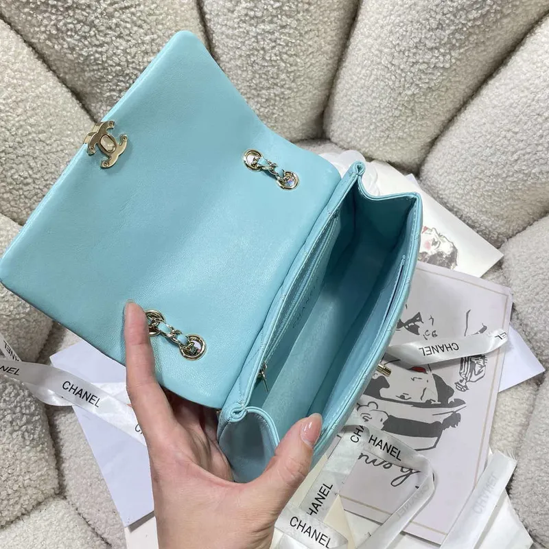 Chanel 25S Flap Blue Lambskin Bag AP5485 gold