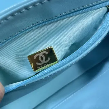 Chanel 25S Flap Blue Lambskin Bag AP5485 gold