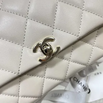 Chanel 25S Flap White Lambskin Bag AP5485 gold