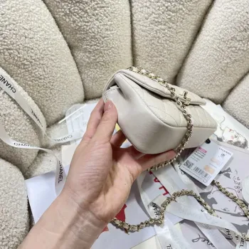Chanel AP4592 25S Mini Flap White Lambskin gold