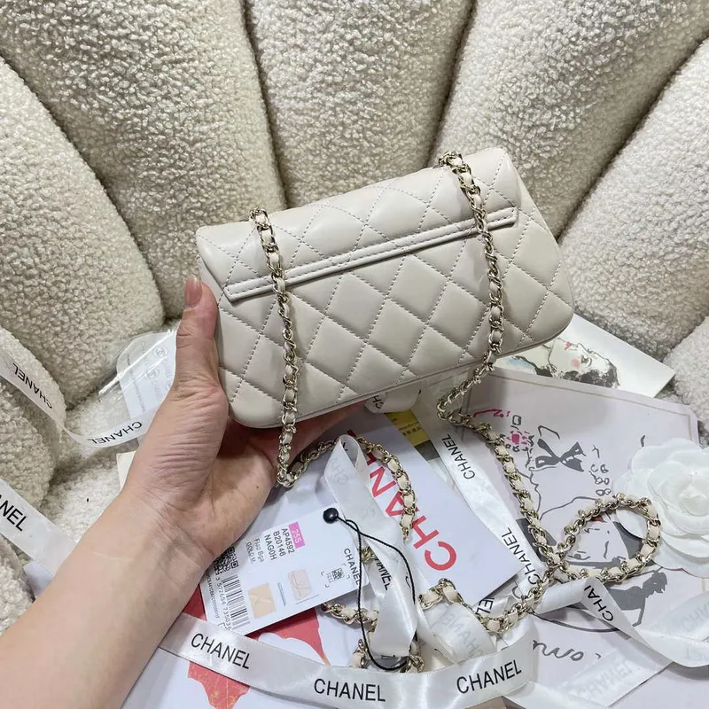 Chanel AP4592 25S Mini Flap White Lambskin gold
