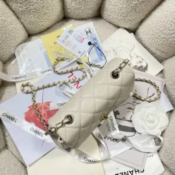 Chanel AP4592 25S Mini Flap White Lambskin gold