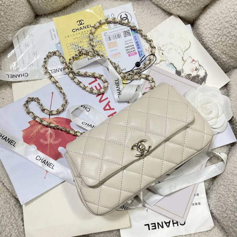 Chanel AP4592 25S Mini Flap White Lambskin gold