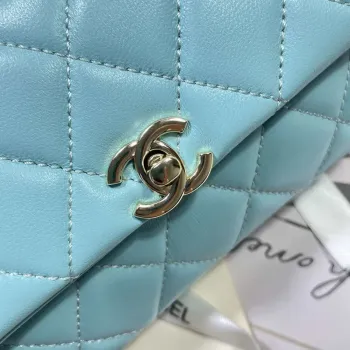 Chanel AP4592 25S Mini Flap Lake blue Lambskin gold