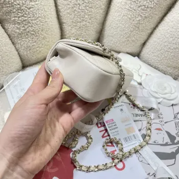 Chanel AP4593 25S Mini Flap White Lambskin with Gold
