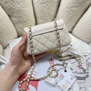 Chanel AP4593 25S Mini Flap White Lambskin with Gold