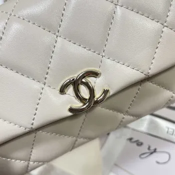 Chanel AP4593 25S Mini Flap White Lambskin with Gold