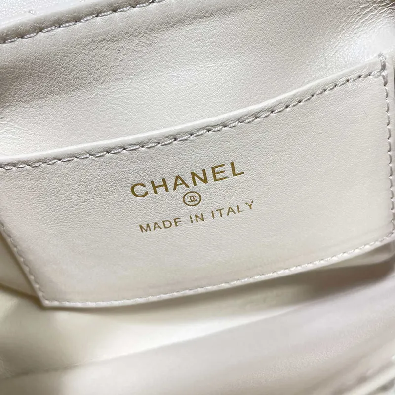 Chanel AP4593 25S Mini Flap White Lambskin with Gold