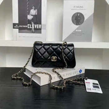 Chanel AP4592 25S Mini Flap Black Lambskin gold
